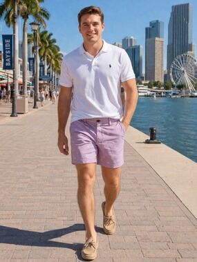 Jack Spade New York Purple Printed Chino Shorts Palm Trees Men's size (34)